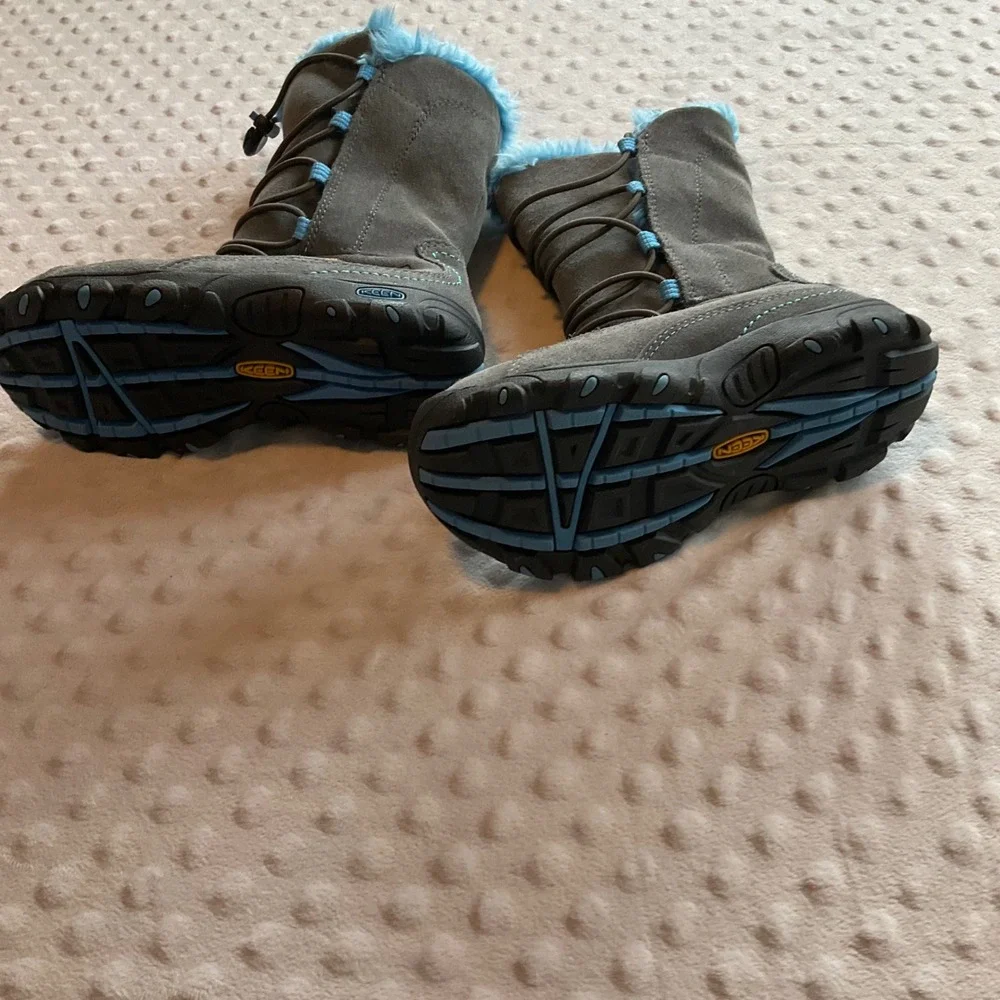 Keen‎ Kids Waterproof Gray Blue Winter Snow Boots Size 12